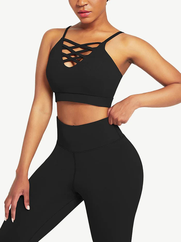 Supreme Fit 3-piece crisscross Yoga Workout Activewear Set for Women