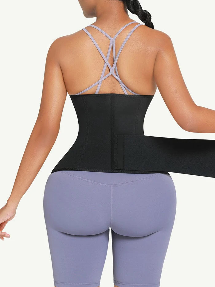 2 in 1 Sweat Neoprene Waist Trainer with Attachable Wrap