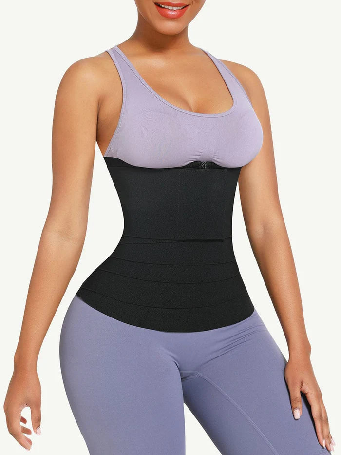 2 in 1 Sweat Neoprene Waist Trainer with Attachable Wrap