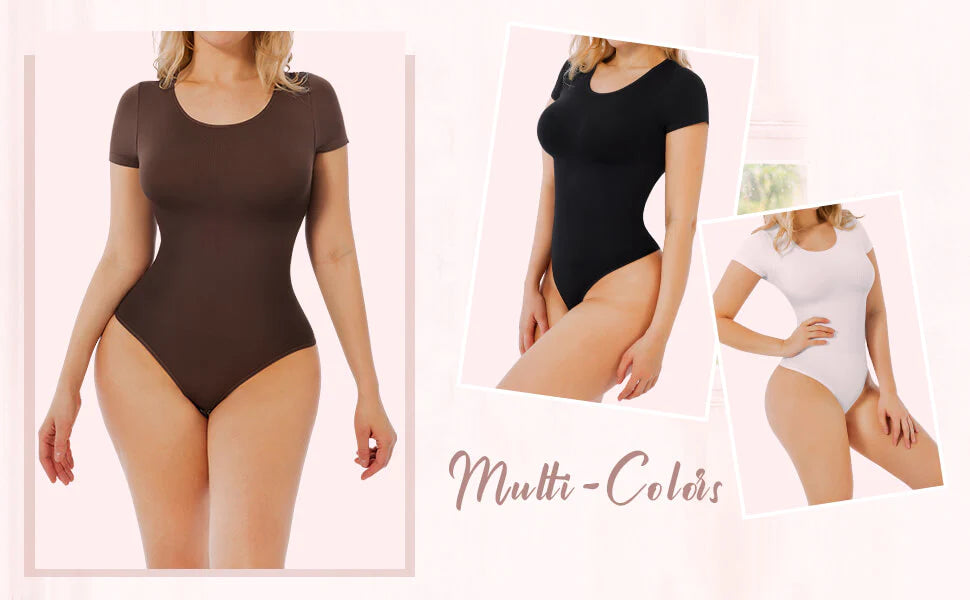 Short Sleeve Shaping Bodysuit Thong