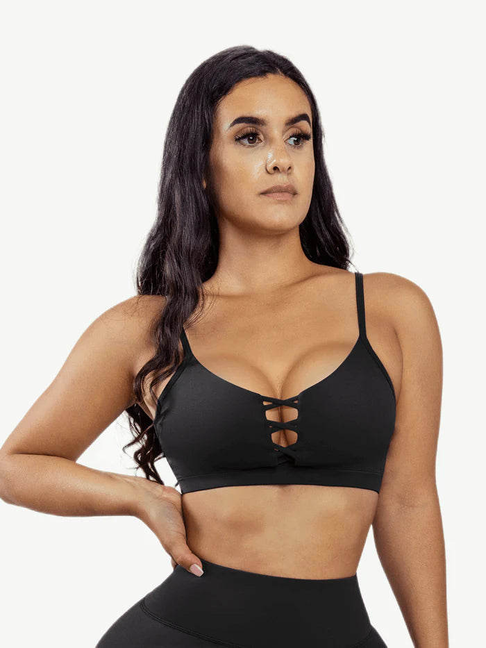 Women's Criss-cross Front Workout Sports Bra Set