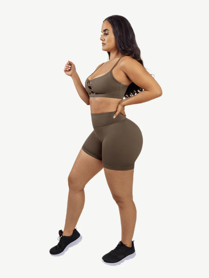 Women's Criss-cross Front Workout Sports Bra Set