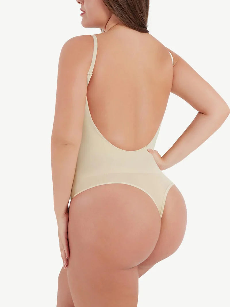 Open Back Thong Body Suit Low Back Seamless Shapewear