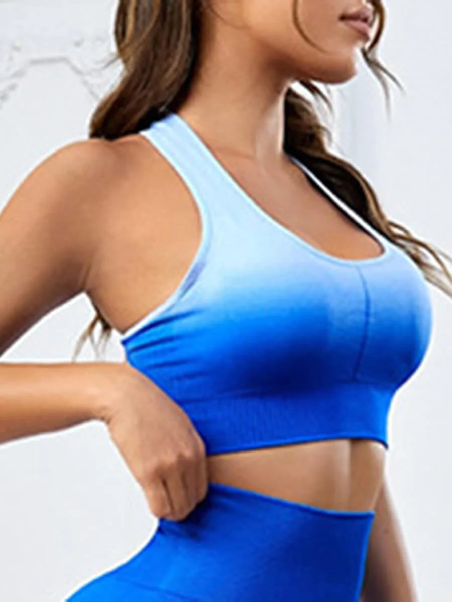 Racer Back High Waist Seamless Sports Bra Set
