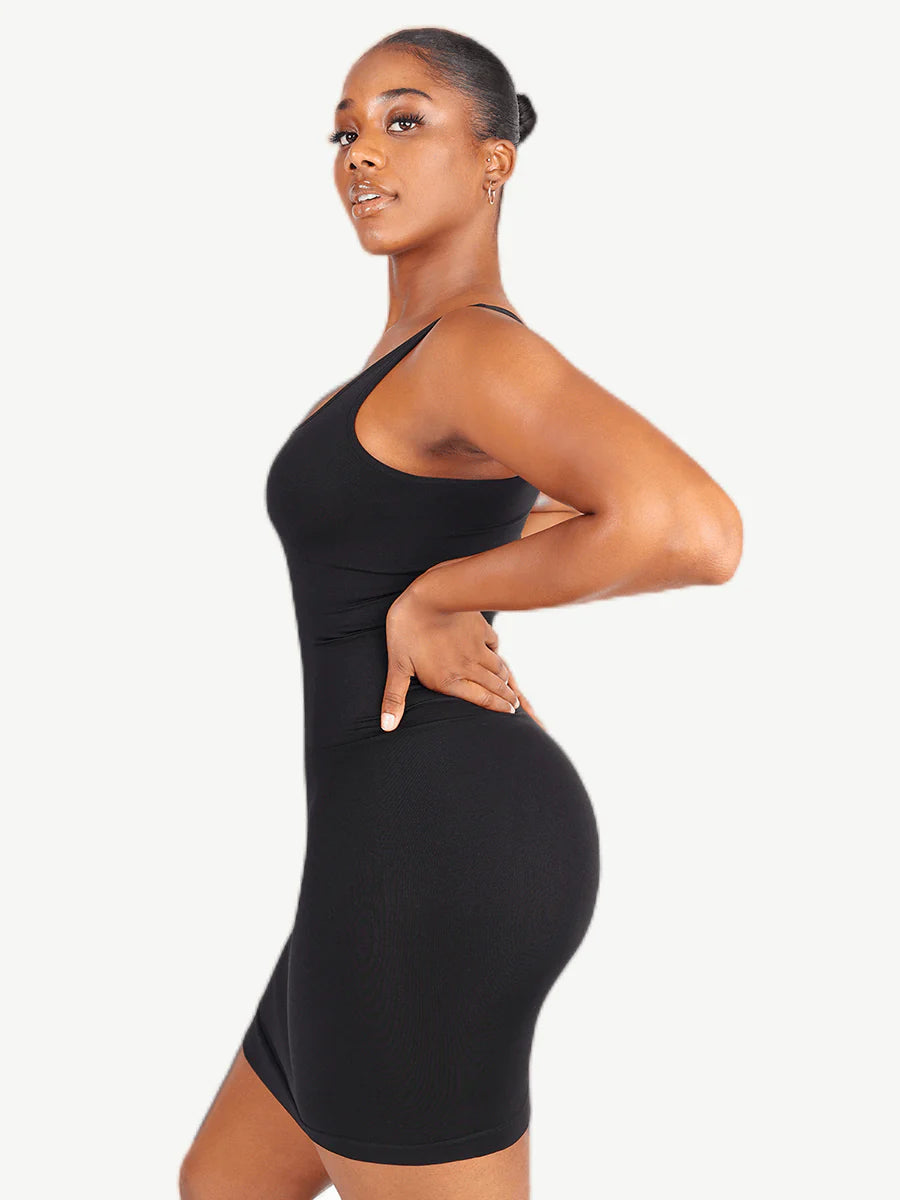 Built-in Mid-Thigh Square-neck Seamless Shaper Dress