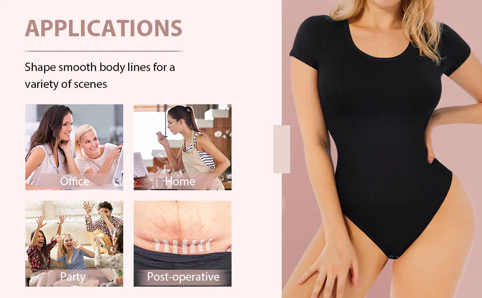 Short Sleeve Shaping Bodysuit Thong