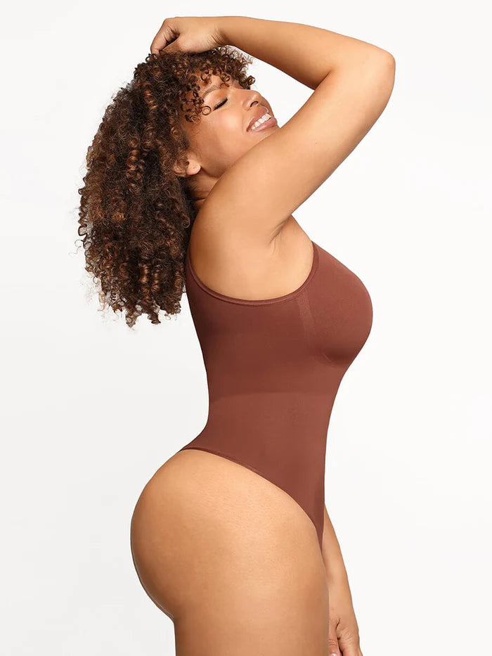 🌿 Eco-friendly Seamless Round Neck Tank Top Bodysuit Thong  XS - 5XL