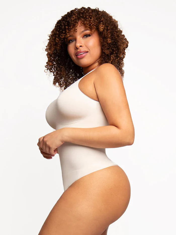 🌿 Eco-friendly Seamless Round Neck Tank Top Bodysuit Thong  XS - 5XL