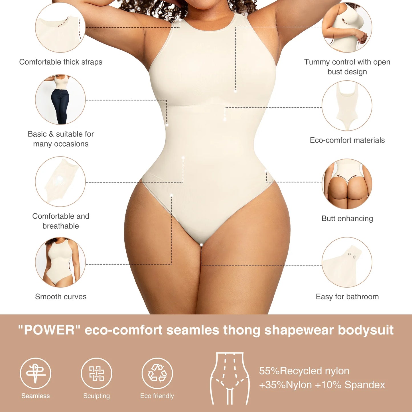 Super Cute Square Neck Shaping Top Bodysuit