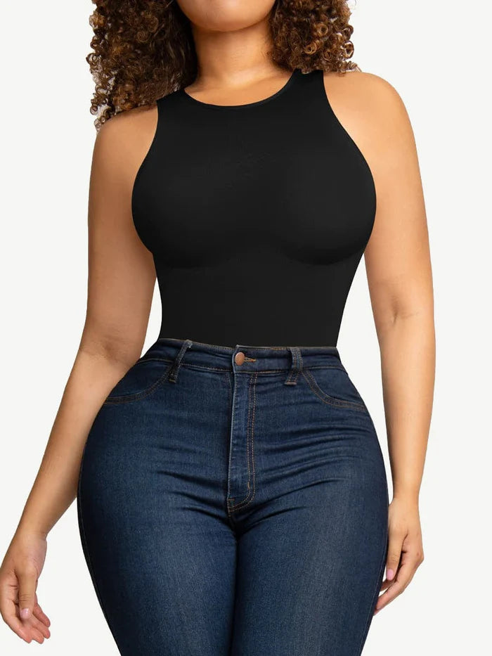 🌿 Eco-friendly Seamless Round Neck Tank Top Bodysuit Thong  XS - 5XL