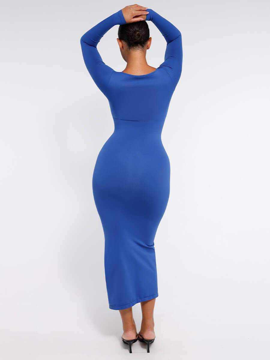 Seamless Shaping Dress with High Side Slit. Smooth High Quality Fabric. Eco-friendly