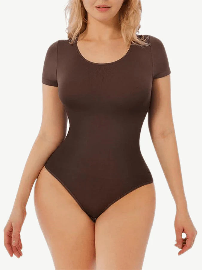 Short Sleeve Shaping Bodysuit Thong