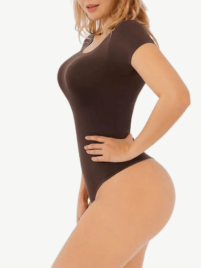 Short Sleeve Shaping Bodysuit Thong