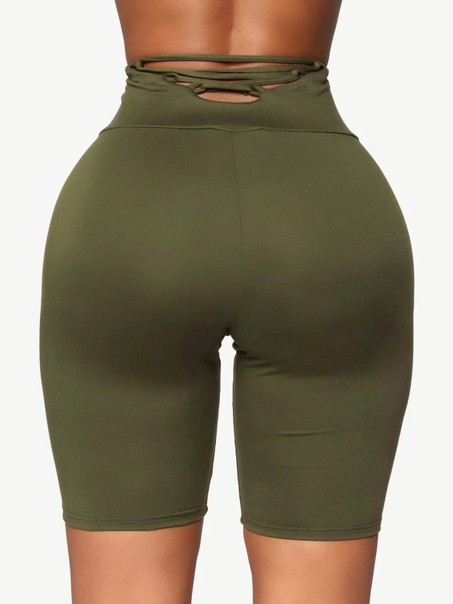 Women's Yoga Short Sleeve Crop Top and  Biker Shorts Two Piece Gym Set