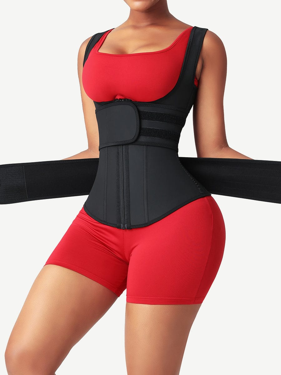 DOUBLE BELT Waist Trainer with shoulder Strap