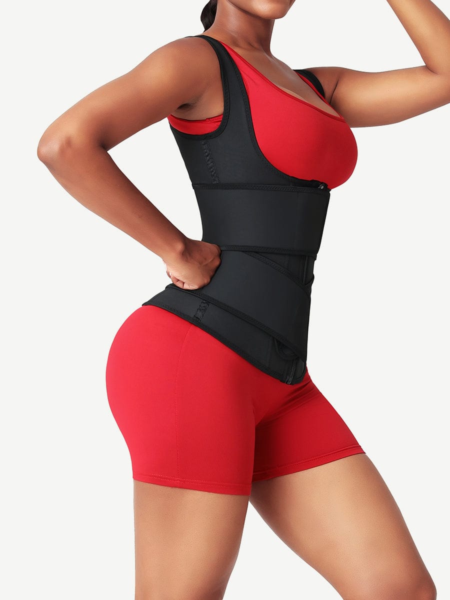 DOUBLE BELT Waist Trainer with shoulder Strap