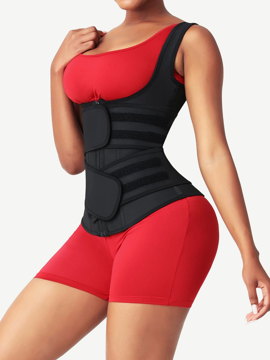DOUBLE BELT Waist Trainer with shoulder Strap