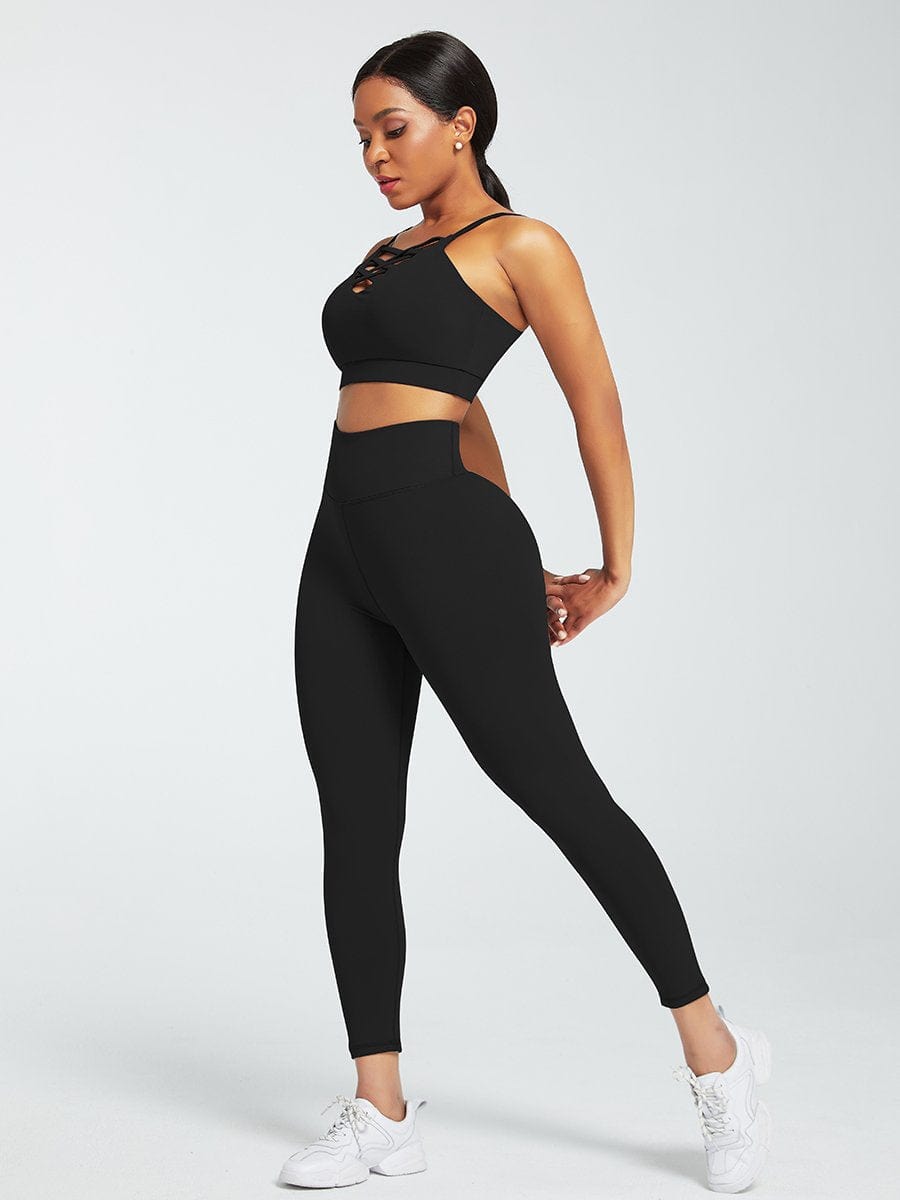 Supreme Fit 3-piece crisscross Yoga Workout Activewear Set for Women