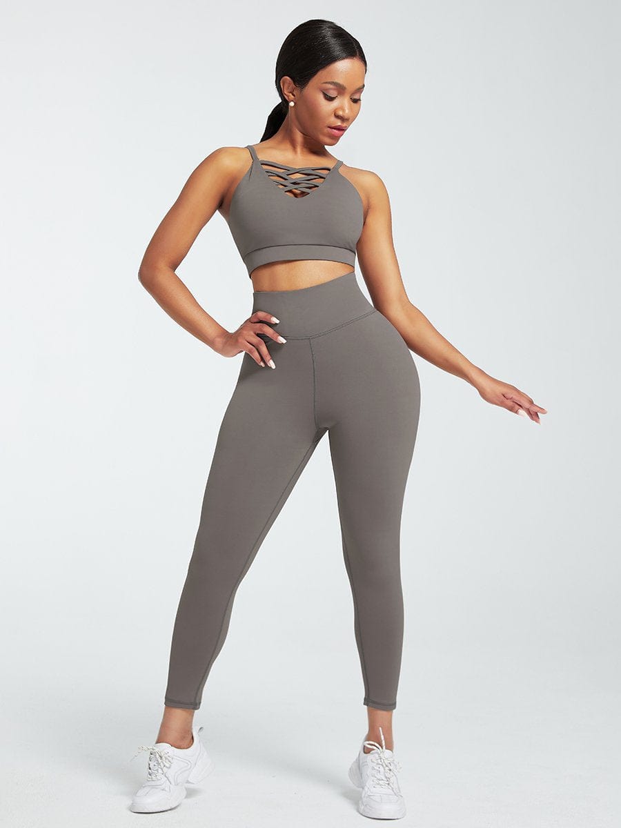 Supreme Fit 3-piece crisscross Yoga Workout Activewear Set for Women