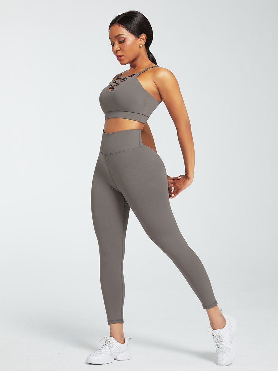 Supreme Fit 3-piece crisscross Yoga Workout Activewear Set for Women