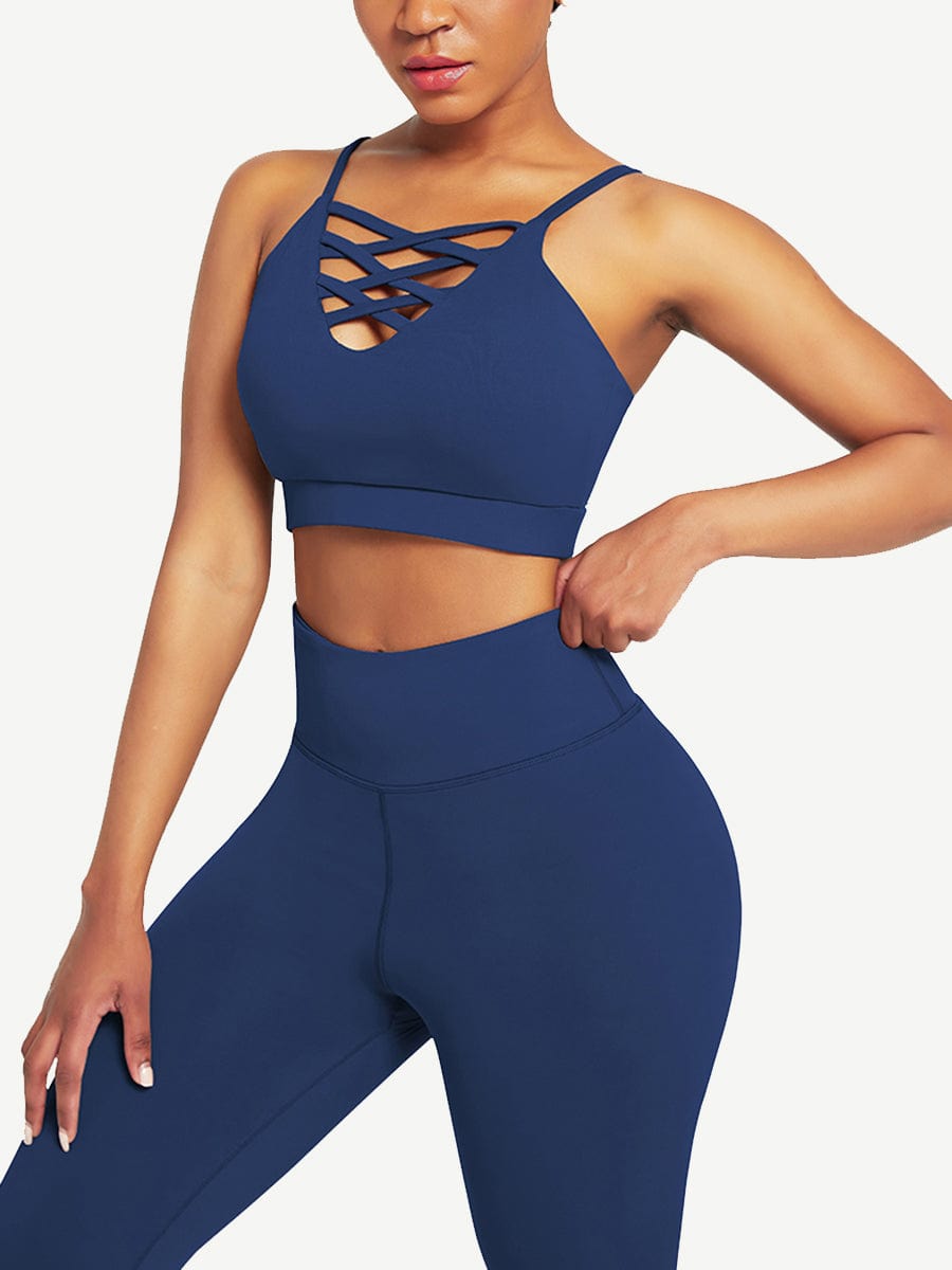 Supreme Fit 3-piece crisscross Yoga Workout Activewear Set for Women