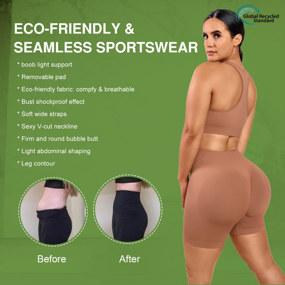 🌿 Eco-friendly V Neck Activewear Set