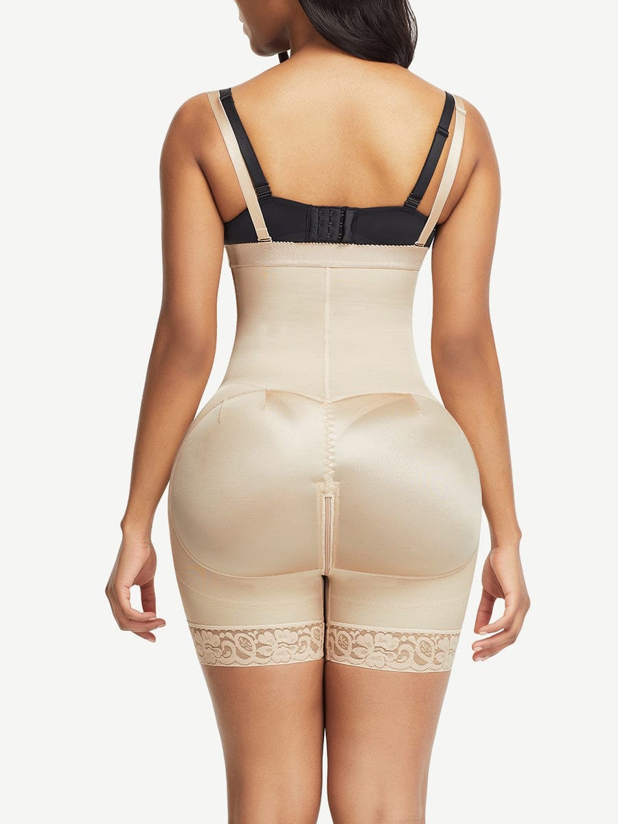Side Zipper Under Bust Bodysuit Shapewear with detachable Straps