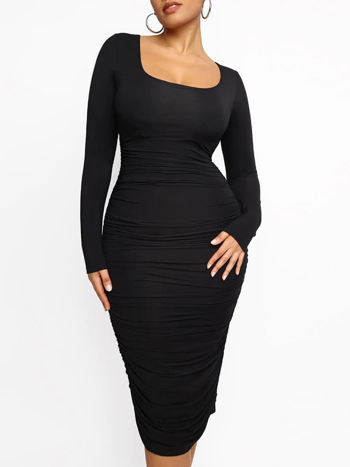 Built-In 360° Smooth Ruched Shaping Dress