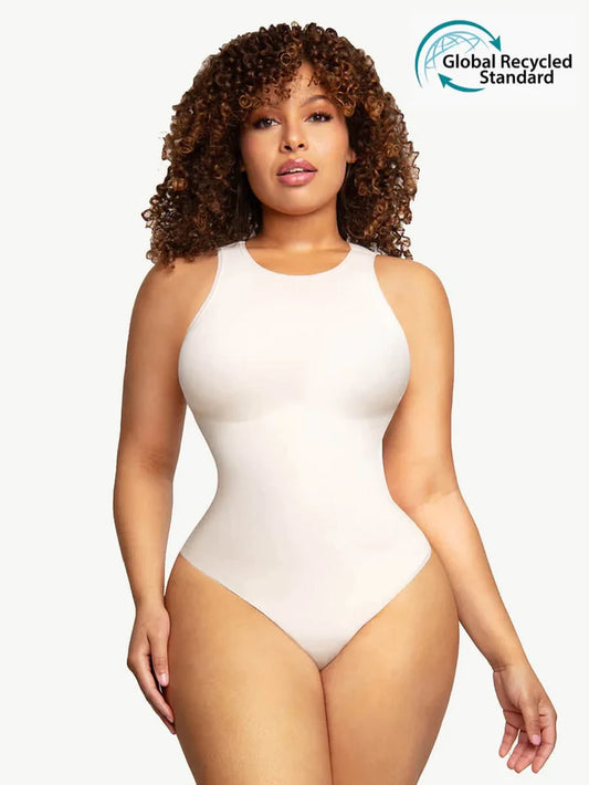 🌿 Eco-friendly Seamless Round Neck Tank Top Bodysuit Thong  XS - 5XL