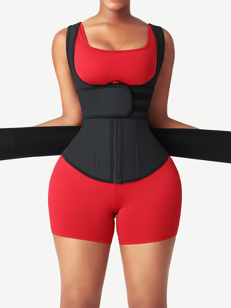 DOUBLE BELT Waist Trainer with shoulder Strap