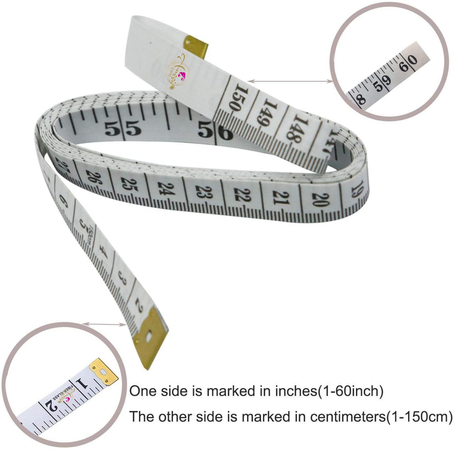 Soft Measuring Tape - 60" Reverse Side 150cm (White)